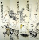 Filósofo, juego de 4 - pintura china