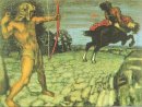 Herakles tötet den Zentaur Nessus zu Deianira sparen