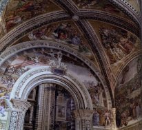 De Fresco'S in de kapel van San Brizio