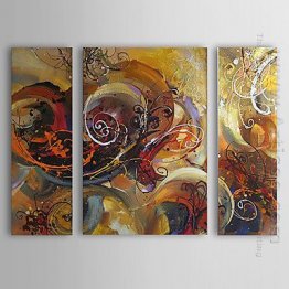 Hand-Dicat Lukisan Abstrak Oil - Set 3