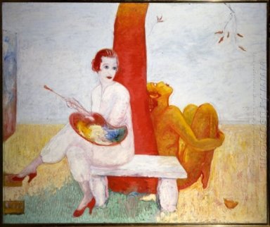Self-Portrait with Palette (Painter and Faun)