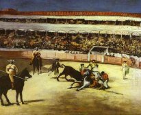 bull fighting scene 1866
