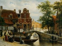 A View of Franeker con il Zakkend Ragerschuisje