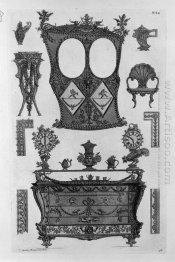 Um lado do Sedan A Dresser e vários outros objetos e De