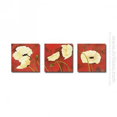 Tangan-Dicat Floral Oil Painting - Set 3