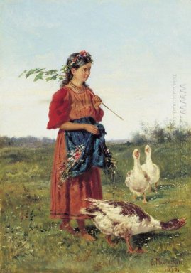 Ein Mädchen Mit Geese 1875