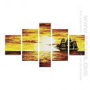 Hand-painted Landscape Oil Painting - Set of 5