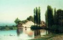 Landschap met rivier in Oekrane