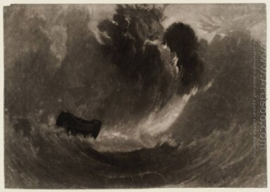 Nave in una tempesta, dalla Piccola Liber, incisa dall\'artista,