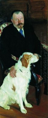 Retrato del Dr S Y Lyubimov Con El Perro 1905