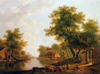 Paysage avec rivière près de Dordrecht