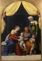 Heliga familjen med Infant Saint John och Saint Elizabeth