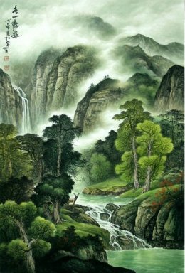 Montagnes et rivière - peinture chinoise