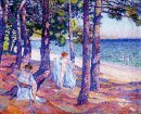 Feminino Banhistas Under The Pines At Cavaliere 1905