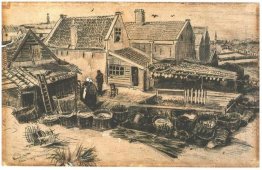 Peixes de secagem Barn Visto de uma altura 1882