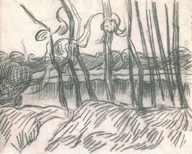 Sebuah Row Of Bare Pohon 1889