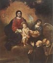 Der Infant Jesus Distributing Brot auf Pilger 1678