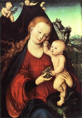 Madonna e criança com Um Grupo De Uvas 1525