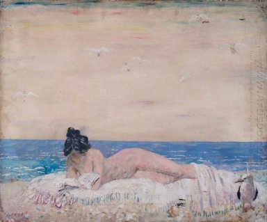 Model Wanita Nude (Membaca On The Seashore) 1930