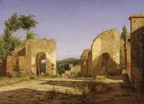 Gateway en la Vía sepulcralis en Pompeya