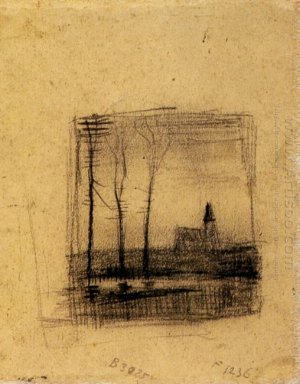 Paisaje con una iglesia 1883 1