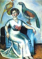 Porträtt av en dam med Fasaner