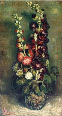 Vase Of Hollyhocks 1886