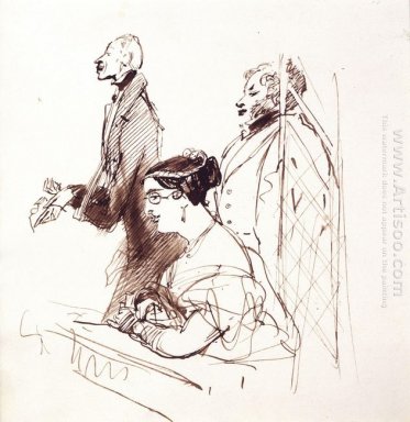 Geral Phipps, Mrs.Norton e segundo Baron Alvanley no teatro