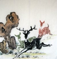 Herten - Chinees schilderij