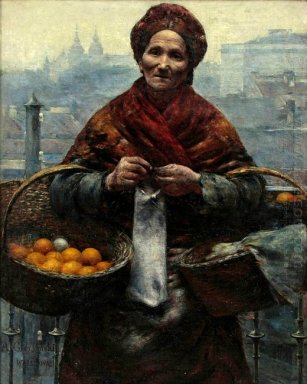 Wanita menjual Yahudi jeruk