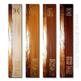 Pintados à mão pintura a óleo abstrata - conjunto de 4