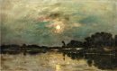 Riverbank In maanlicht 1875