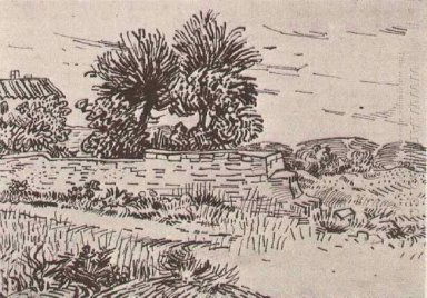 Landschaft mit der Wand einer Farm 1888