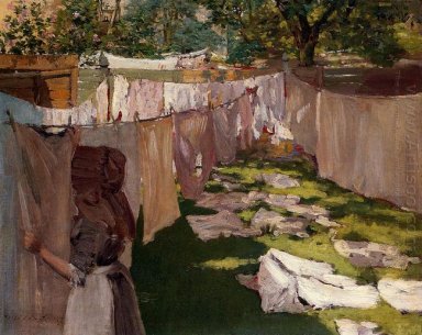Jour de lavage Une cour Reminiscence Back Of Brooklyn