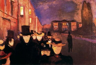 Soirée sur la rue Karl Johan 1892