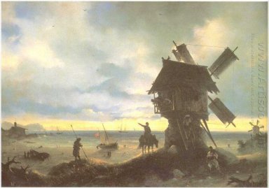 Ветряная мельница на берегу моря 1837