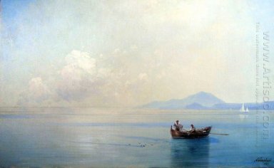 Lugn Sea Landskap med Fishermen 1887