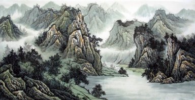 Montanha e água - pintura chinesa