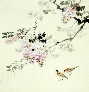 Vogels&Bloemen - Chinees schilderij