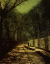 Sombras en el parque de la pared Roundhay Park Leeds