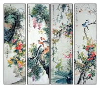 Birds & Bunga - Fourinone - Lukisan Cina