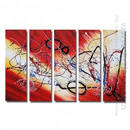 Pintados à mão pintura a óleo abstrata - conjunto de 5