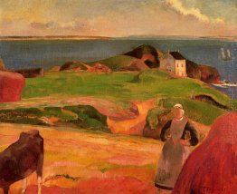 landskap på le Pouldu den isolerade huset 1889