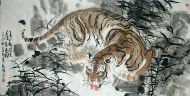 Tiger - kinesisk målning