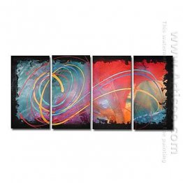 Hand-Dicat Lukisan Abstrak Oil - Set 4