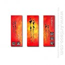 Pintados à mão pintura a óleo abstrata - conjunto de 3