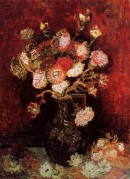 Vase med astrar och Phlox 1886