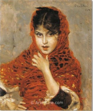 Menina Com Xaile Vermelho