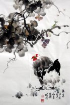 Курица и виноград - китайской живописи