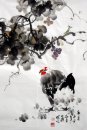 Chicken & Grapes - Chinesische Malerei